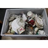 A box of decorative ornaments,