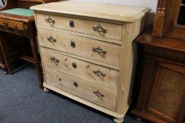 A 19th century pine four drawer chest