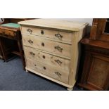 A 19th century pine four drawer chest