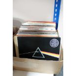 A box of vinyl records, Pink Floyd, The Beatles, Rory Gallagher,