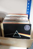 A box of vinyl records, Pink Floyd, The Beatles, Rory Gallagher,