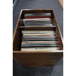 A box of vinyl records