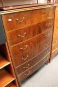 A mid century six drawer chest