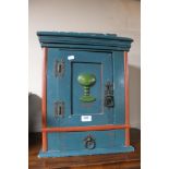 A painted pine wall cabinet