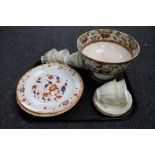 A tray of part Colclough tea china, plates,