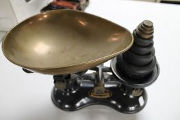 A set of Frederic Hill scales with brass weights