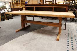 A light oak coffee table