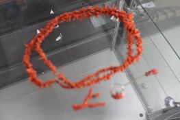 A collection of coral jewellery