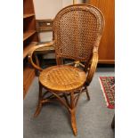 Two wicker armchairs