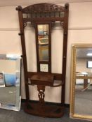 A Victorian mahogany mirrored hall stand