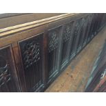 A carved oak panel, length 568 cm,