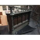 WITHDRAWN ***** A carved oak part entrance screen, hinged, height 128 cm, length 218 cm.