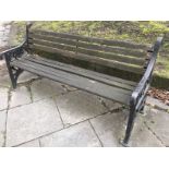 Seven outdoor metal and wooden benches, each approximately 186 cm.