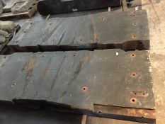 Six pieces of antique pine from the bell tower, 75 cm x 211 cm (two sections),