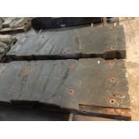 Six pieces of antique pine from the bell tower, 75 cm x 211 cm (two sections),