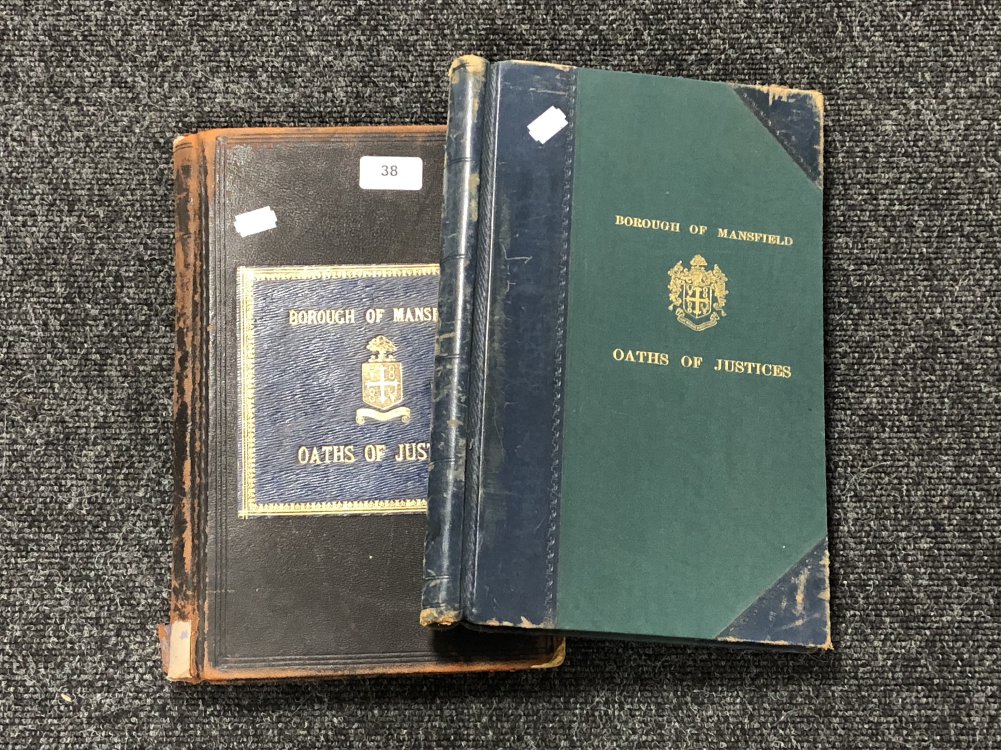 Two antiquarian volumes - Borough of Mansfield Oaths of Justices.