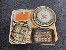 A tray of Royal Copenhagen Fajance pottery dishes,