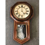 A Victorian mahogany cased Ansonia wall clock