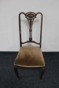 An Edwardian dining chair together with an occasional table