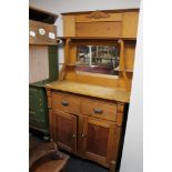 An Edwardian pine mirror backed sideboard CONDITION REPORT: 105cm wide by 45cm deep