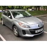 2012 Mazda 3TS motor car, registration number NL12 WZK, silver, 5-door hatchback, 1.