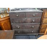 A Victorian mahogany five drawer chest