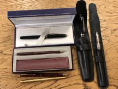 A collection of pens including Cross and Waterman (7)