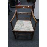 A Georgian oak country armchair