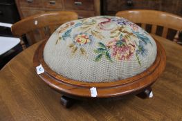 A Victorian tapestry footstool