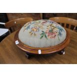 A Victorian tapestry footstool