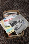 A box of comedy LP's