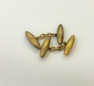 A pair of antique 15ct gold cuff links, 5.65g.