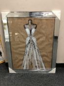 A glass picture - white glitter dress