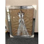A glass picture - white glitter dress