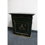 A continental wall cabinet with painted decoration