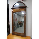 A nineteenth century inlaid mahogany mirror