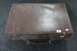 A vintage leather suitcase