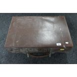 A vintage leather suitcase