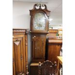A nineteenth century mahogany and oak longcased clock with brass and silvered dial