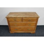 An antique four drawer chest