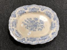 A nineteenth century blue and white meat plate