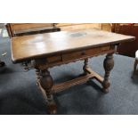 A heavy quality oak refectory style table on bulbous legs