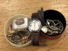 A group of wristwatches and costume jewellery,