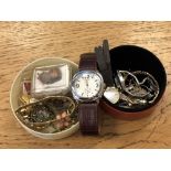 A group of wristwatches and costume jewellery,