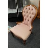 A Victorian style buttoned back nursing chair