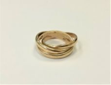 A 9ct gold triple band ring, size U. CONDITION REPORT: 9.