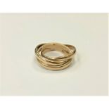 A 9ct gold triple band ring, size U. CONDITION REPORT: 9.