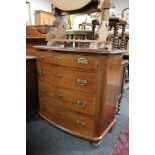 A nineteenth century inlaid mahogany four drawer chest