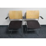 A pair of Casla beech backed office armchairs