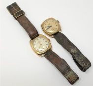 Two vintage Gentleman's wrist watches with 9ct gold case by Rone and Tissot.